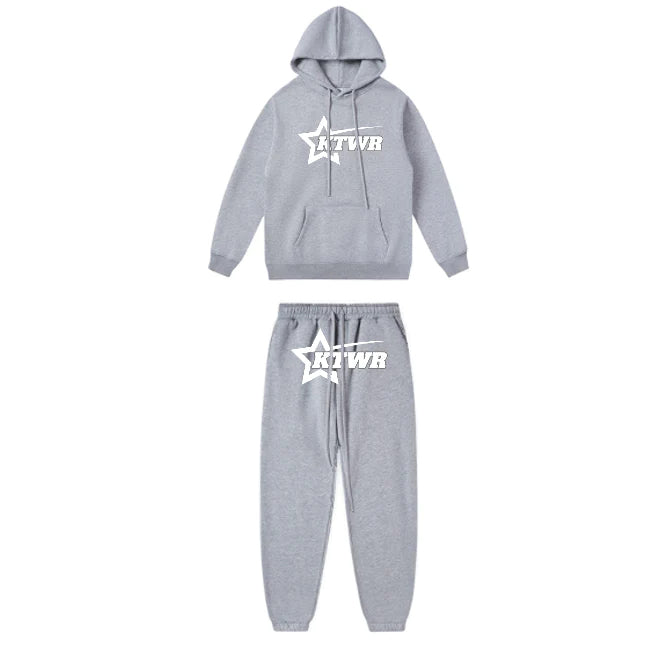 Gray KTWR Trackie tracksuit for men, premium streetwear with a comfortable fit.