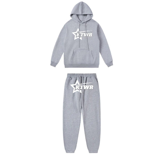 Gray KTWR Trackie tracksuit for men, premium streetwear with a comfortable fit.