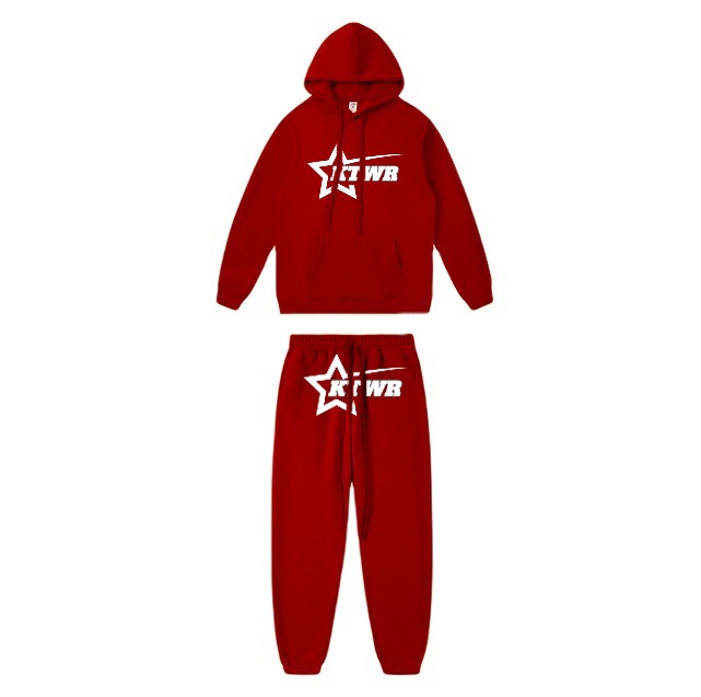 Red KTWR Trackie tracksuit for men, premium streetwear with a comfortable fit